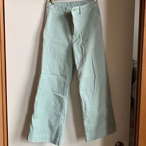 Gap high rise wide-leg cropped. Mint green. Size 2